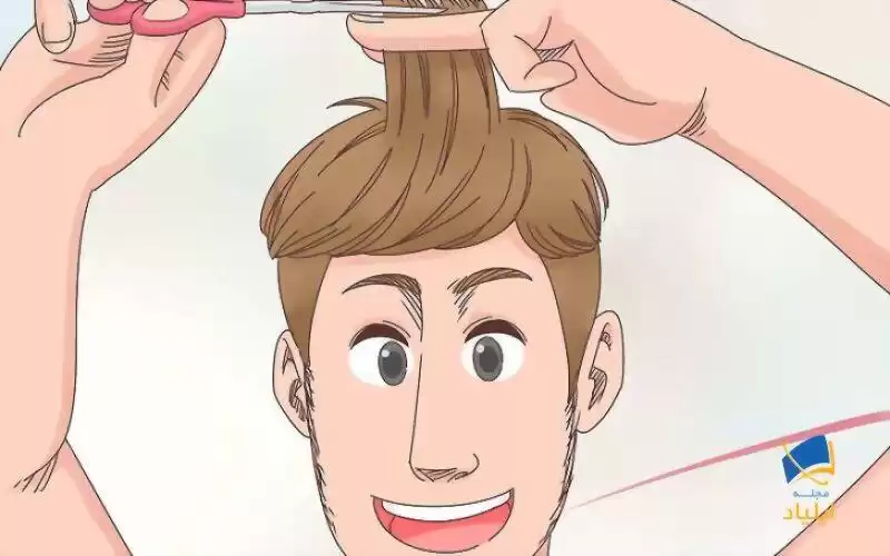 استفاده از قیچی برای موهای بالای سر