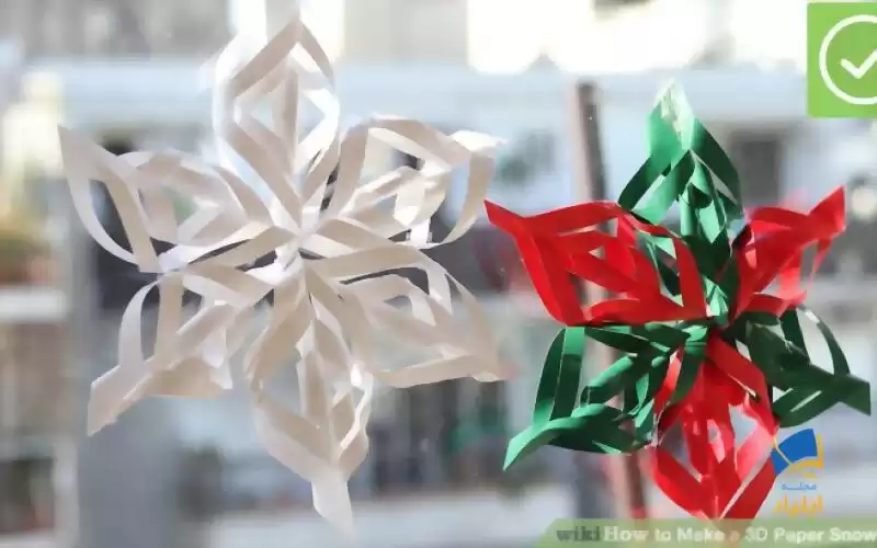 چطور کریستال برف کاغذی سه بعدی بسازیم