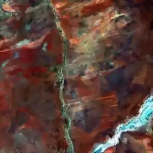 چشم‌ا‌نداز گودال یک شهاب‌سنگ، بر فراز صحرای بزرگ استرالیا