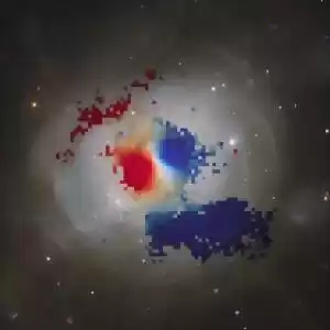 رصد بقایای ادغام دو کهکشان