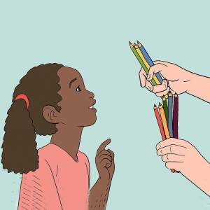 نقاشی با مداد رنگی ساده دخترانه